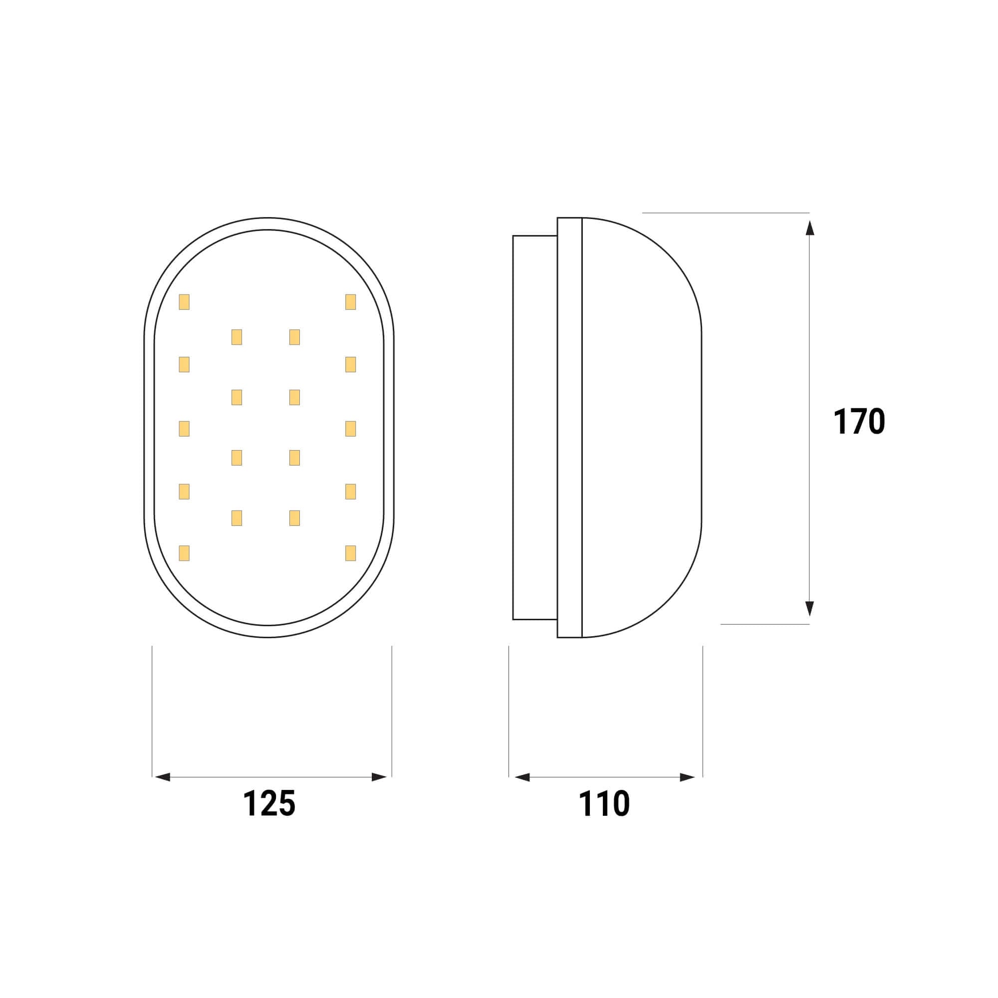 Saunaleuchte Led classic ohne Blendschirm - artvion