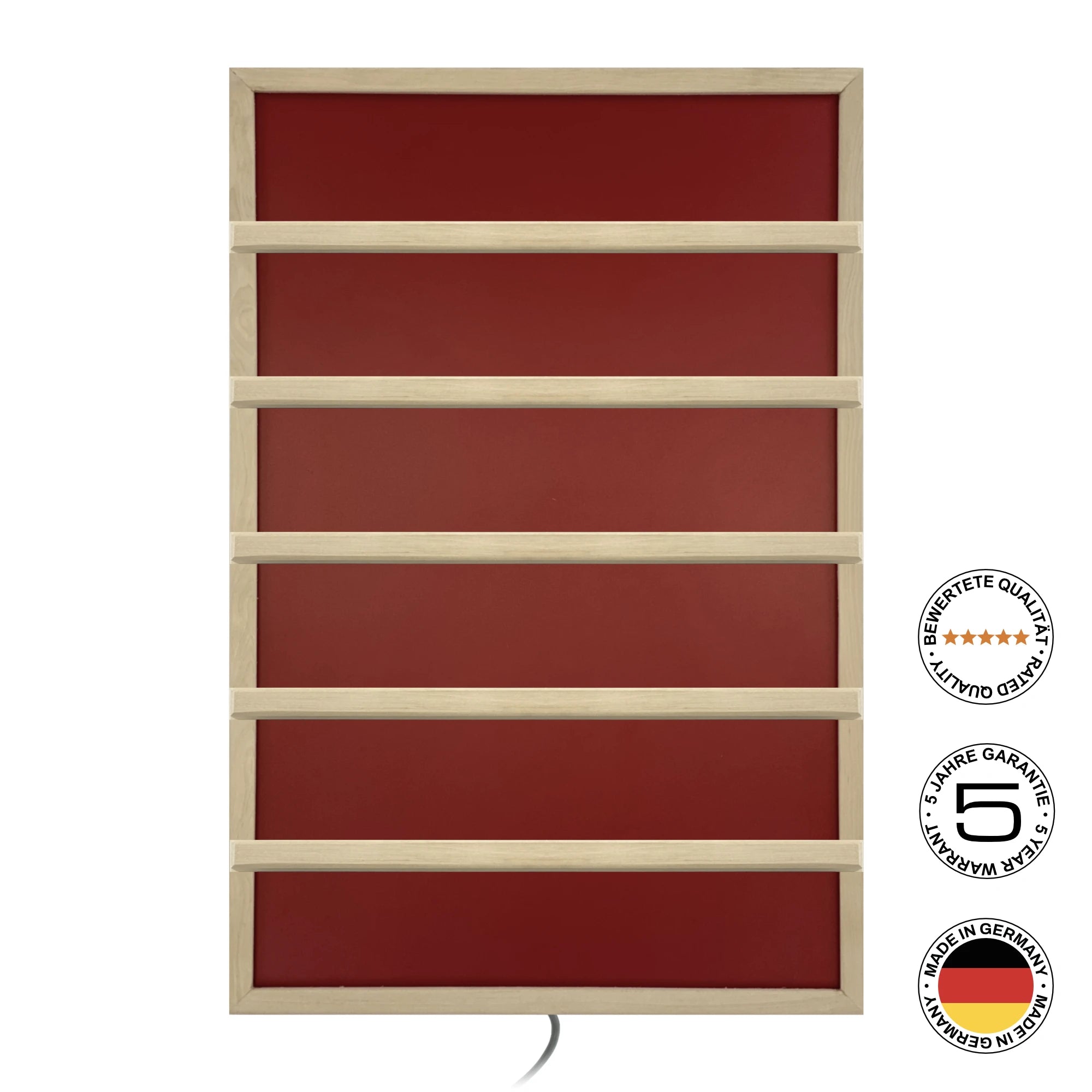 Infrarot-Wärmeplatte Sauna P2 Bordo mit Rückenlehne von artvion® für Ihre Sauna und Gesundheit. Gute Geräte-Qualität aus Deutschland, 5 Jahre Garantie.