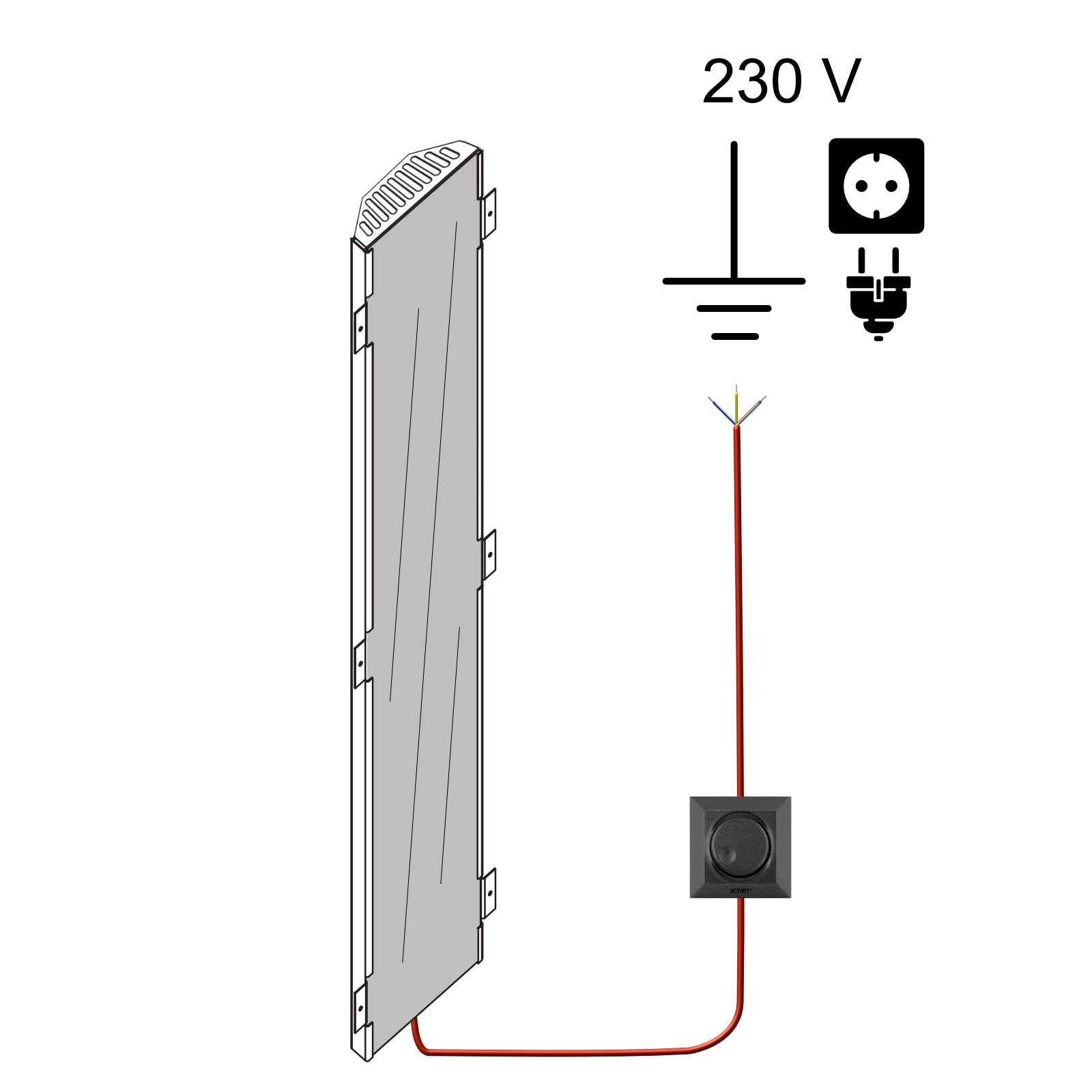 Drehdimmer BLACK - 1K für Vollspektrum Infrarotstrahlen - artvion